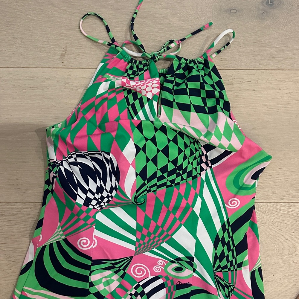Melly M Pink and Green Halter Top - Picture 5 of 6